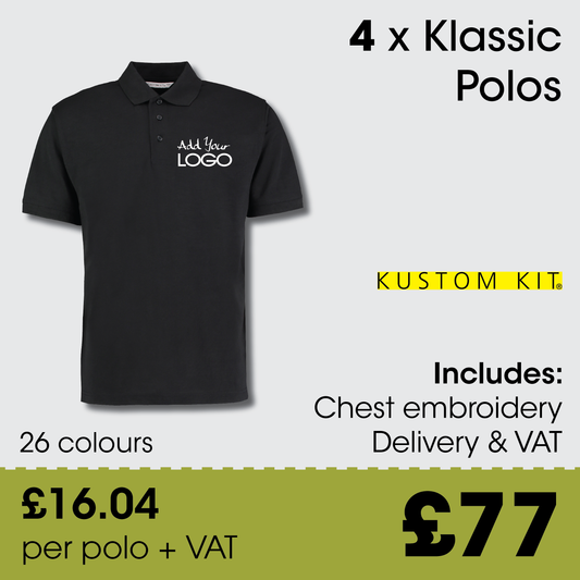 4 x kUSTOM kIT Polos + Free Logo & Delivery
