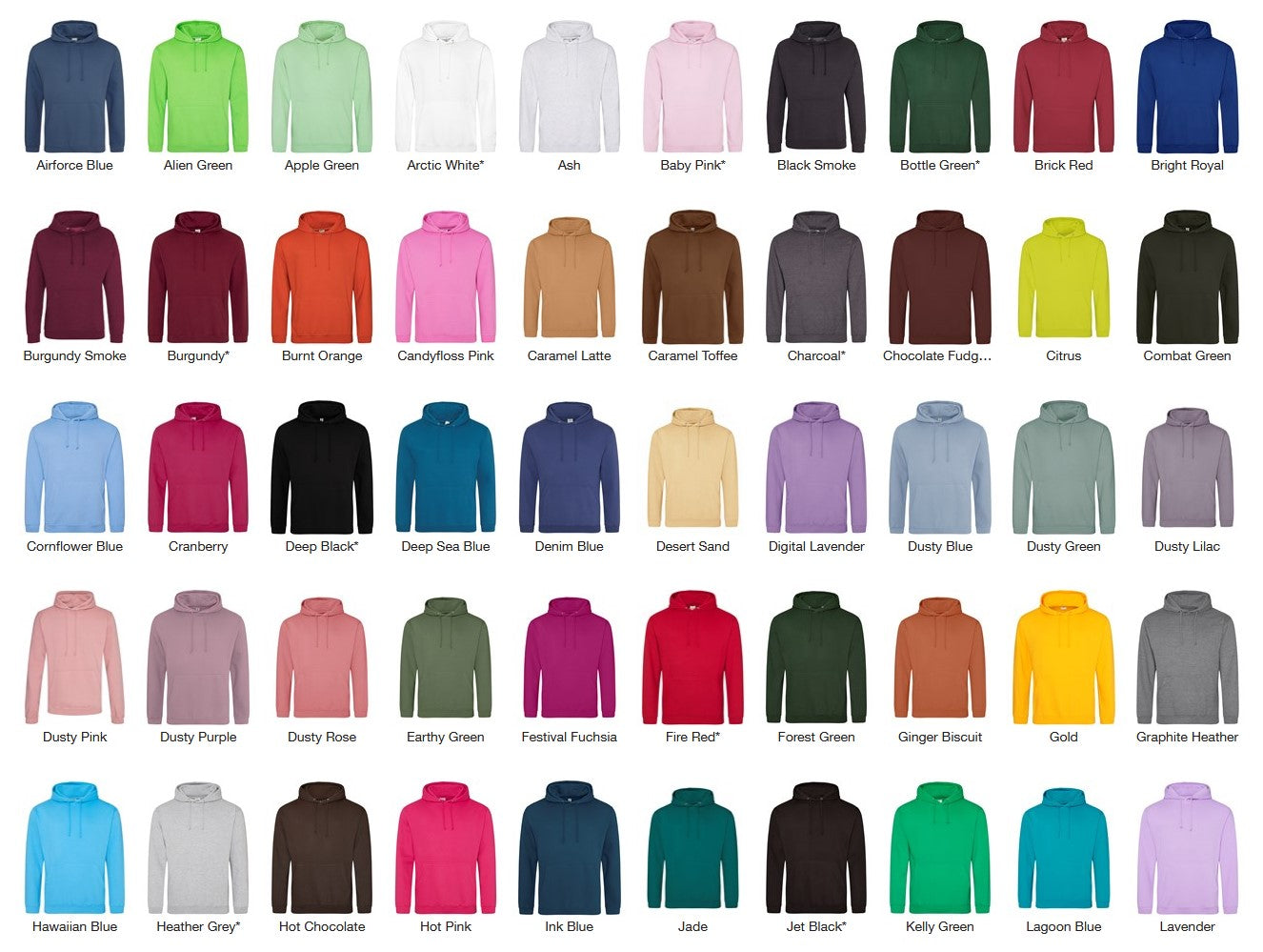 4 x AWDis College Hoodies  - Incl. Logo + FREE Delivery