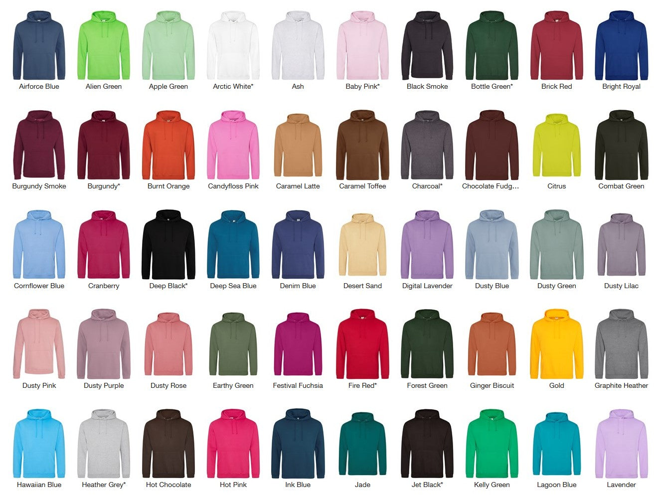 8 x AWDis College Hoodies - Incl. Logo + FREE Delivery
