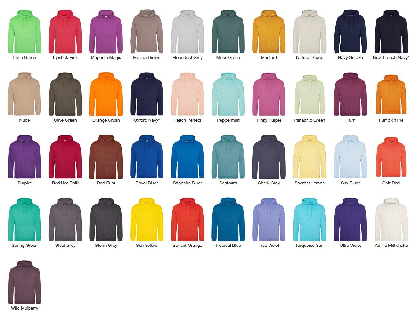 8 x AWDis College Hoodies - Incl. Logo + FREE Delivery