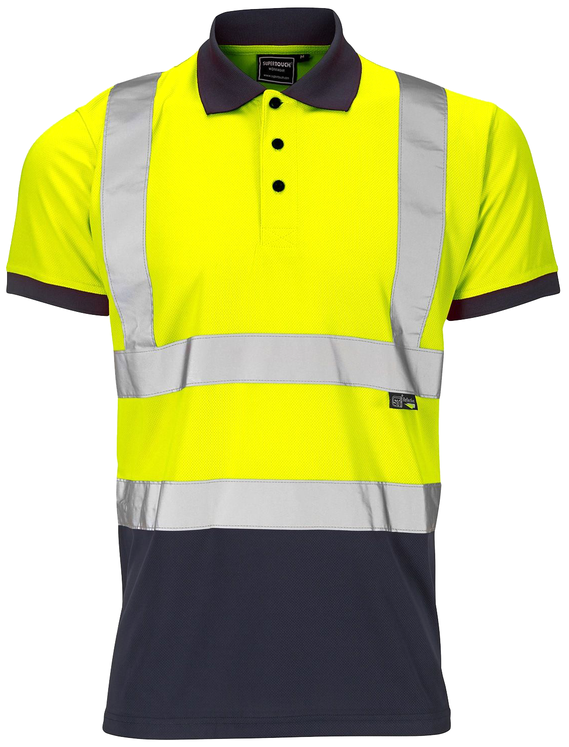 20 x Supertouch 2 Tone Hi Vis Polos + Free Logo & Delivery