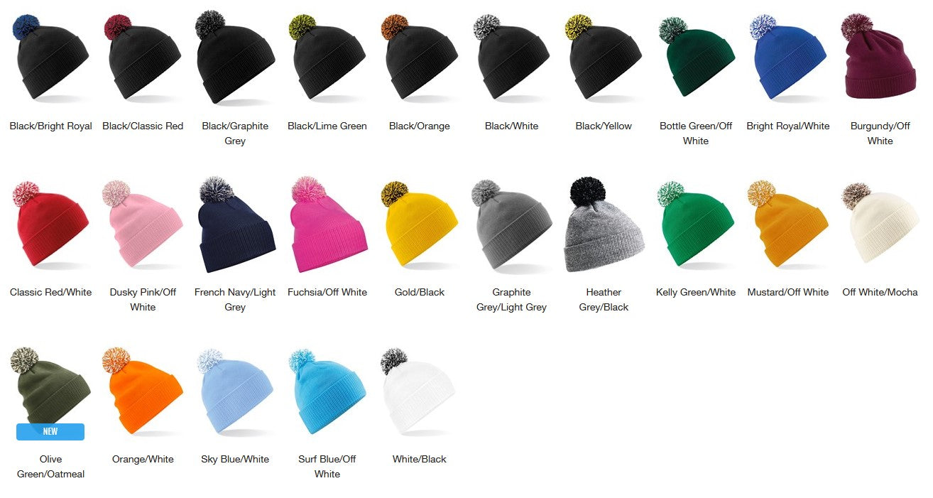 10 x Snowstar Bobble Hats + Free Logo & Delivery