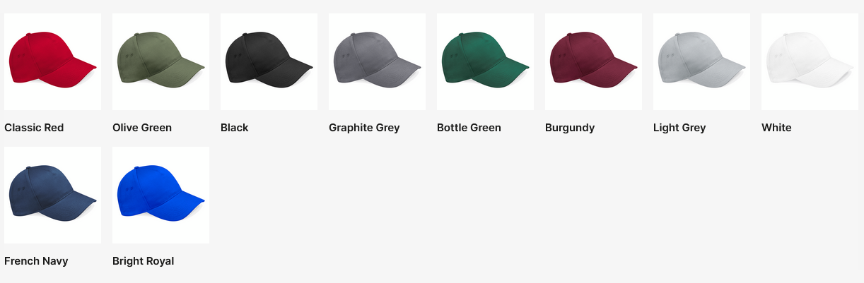 10 x Beechfield Ultimate Cap + Free Logo & Delivery